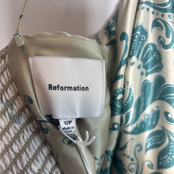 Reformation Cream and Green Floral Maxi Dress - Picture 11 of 12